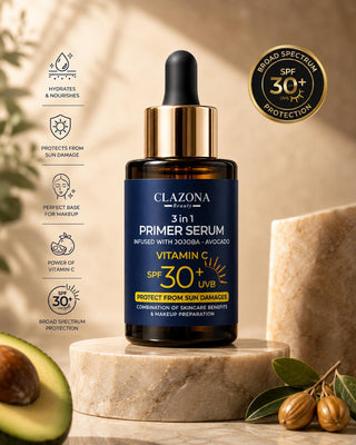 3 in 1 Primer Serum SPF-30+ Clazona Beauty Cosmetics